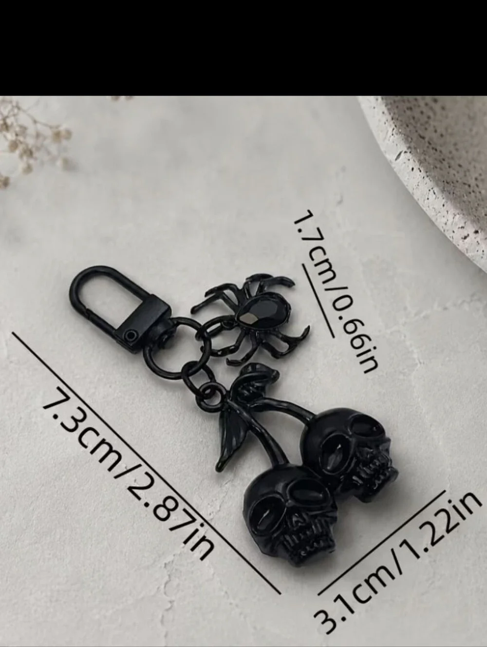 Skulls & Spider Bag Charm/keychain NEW
